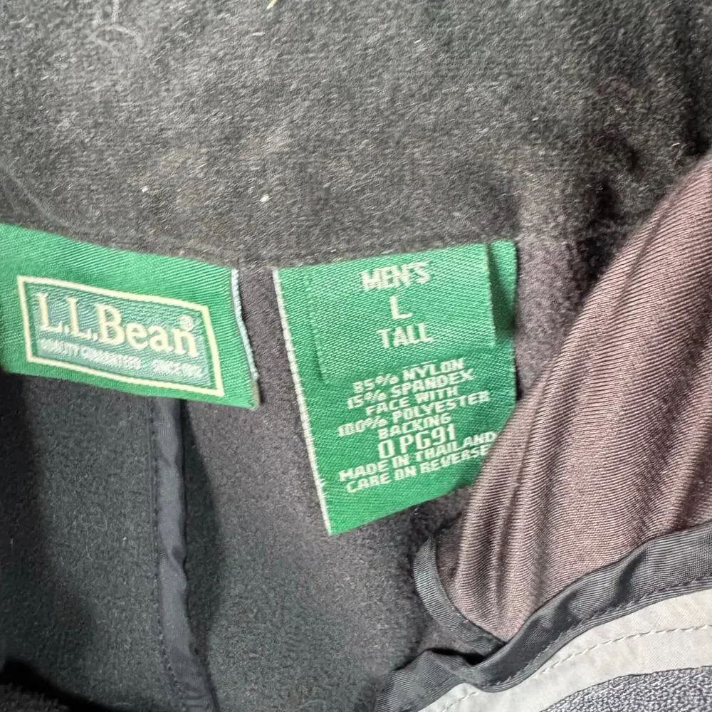 Vintage L.L. Bean Men's Gray Bib Snowpants Removable Suspenders Large Tall AS IS